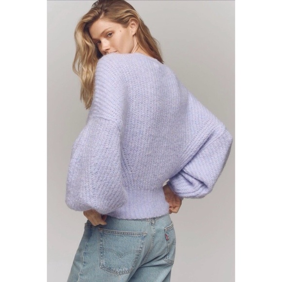 Anthropologie Pilcro Sweater Crew Neck Women Purple The Blake Slouchy XS NWT - Picture 2 of 12